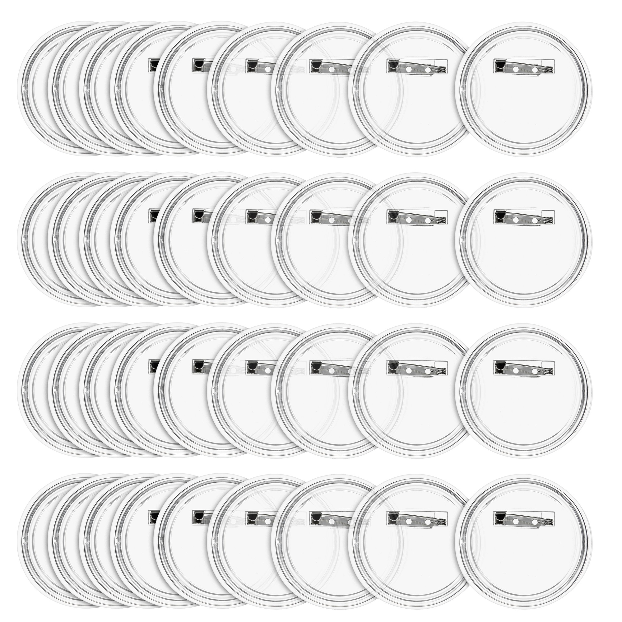 36 Pack Blank Button Pins for All Occasions, Clear Make Your Own